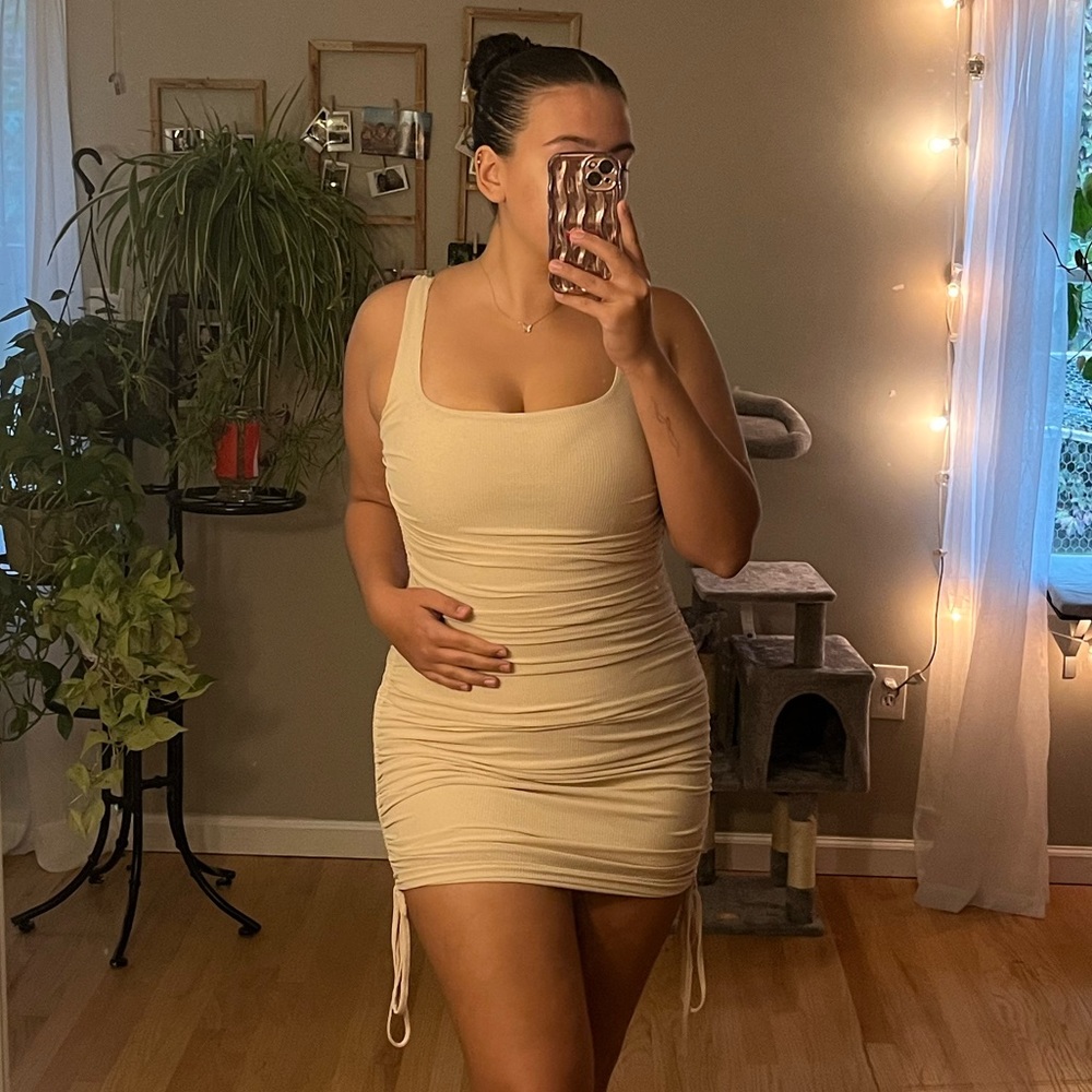 Nude Ruched Dress